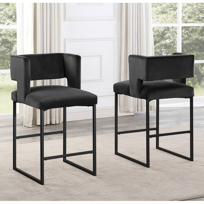 Best Master Furniture Mitzi Velvet Counter Height Stool (Set of 2)