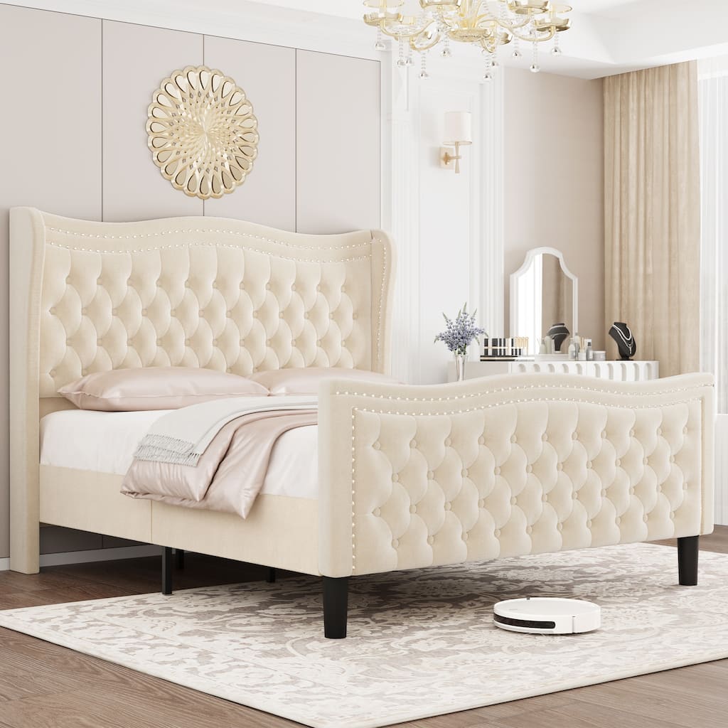Modern Platform Bed,Full,Queen,King