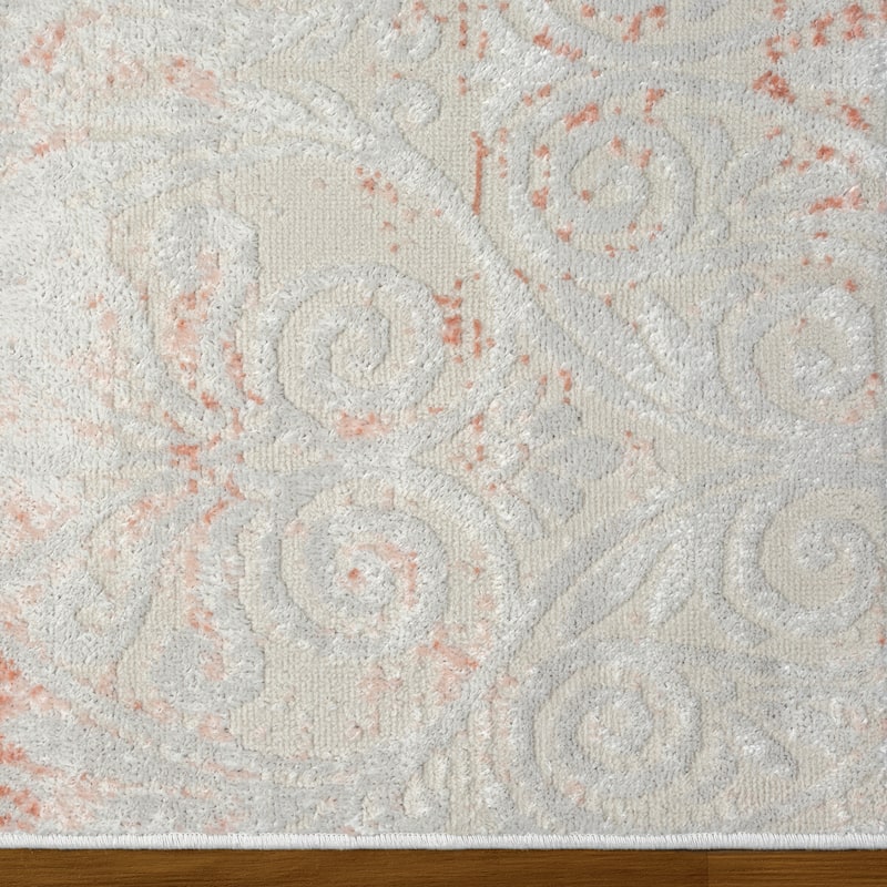 Sevita Causal Coral Pink Floral/Botanical Rug