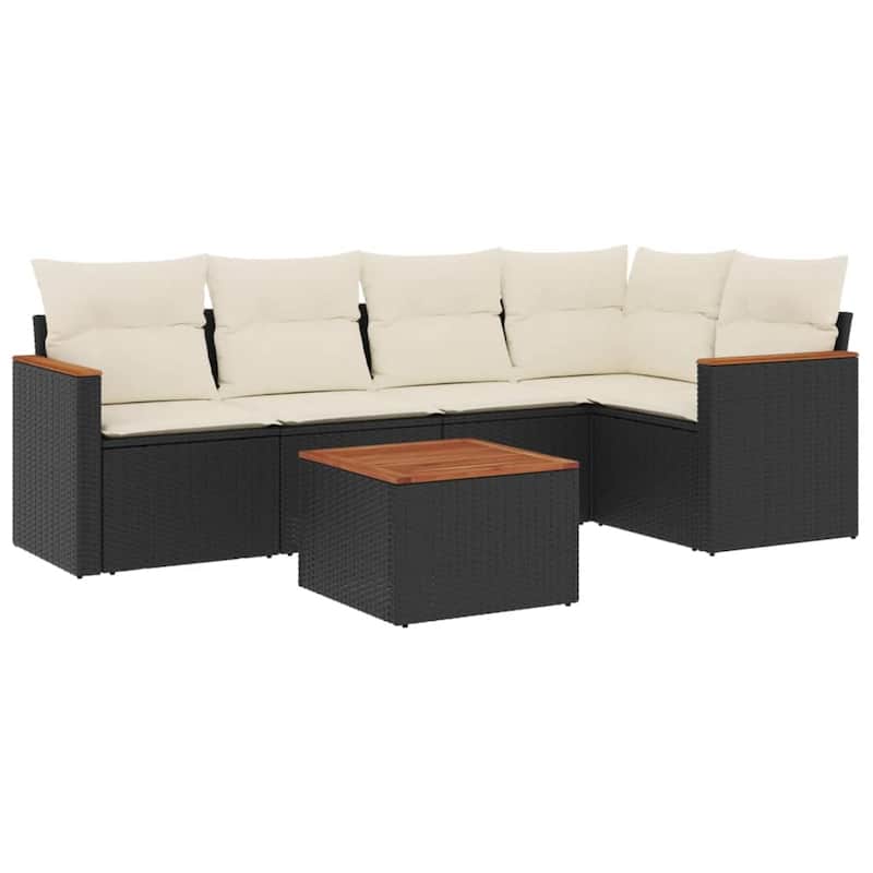 vidaXL Garden Sofa Set Black