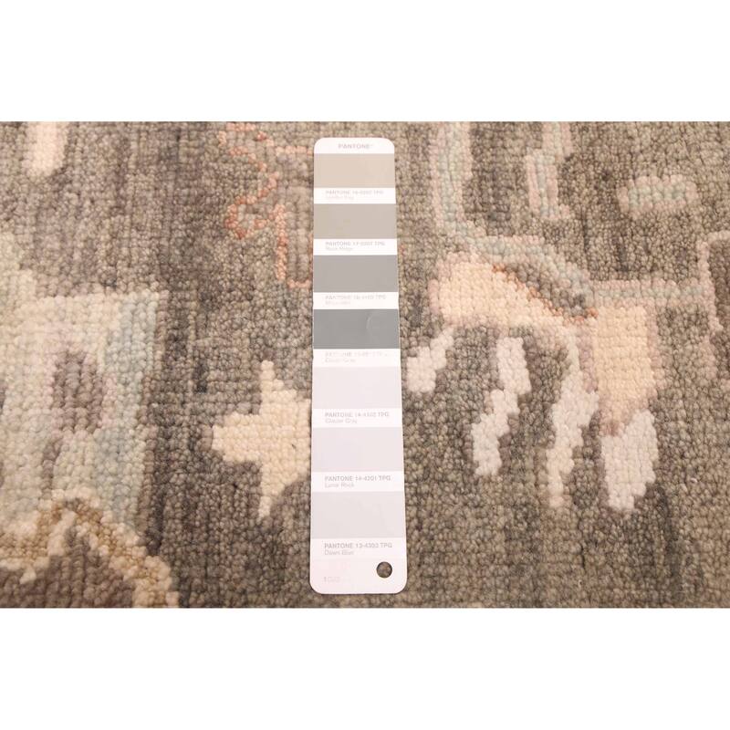 ECARPETGALLERY Hand-knotted Modern Oushak Dark Grey Wool Rug - 10'0 x 13'11