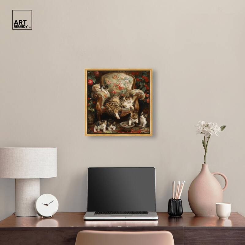 Lounging Cats Canvas by Art Remedy