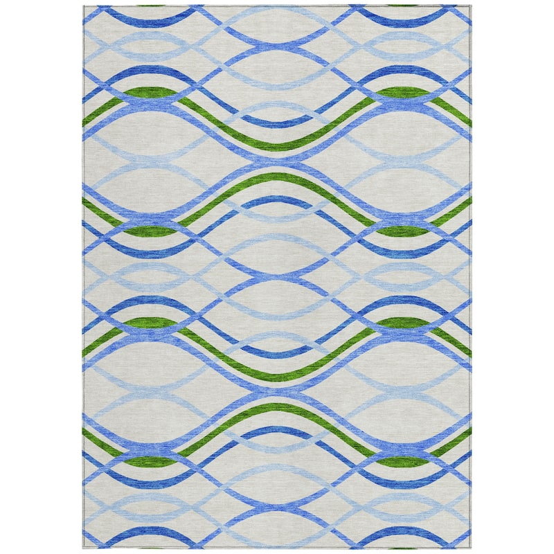 HomeRoots Abstract Transitional Rectangle Outdoor Rug