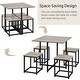 preview thumbnail 5 of 13, 5Pcs Dining Set with Industrial Square Table and 4 Backless Chairs