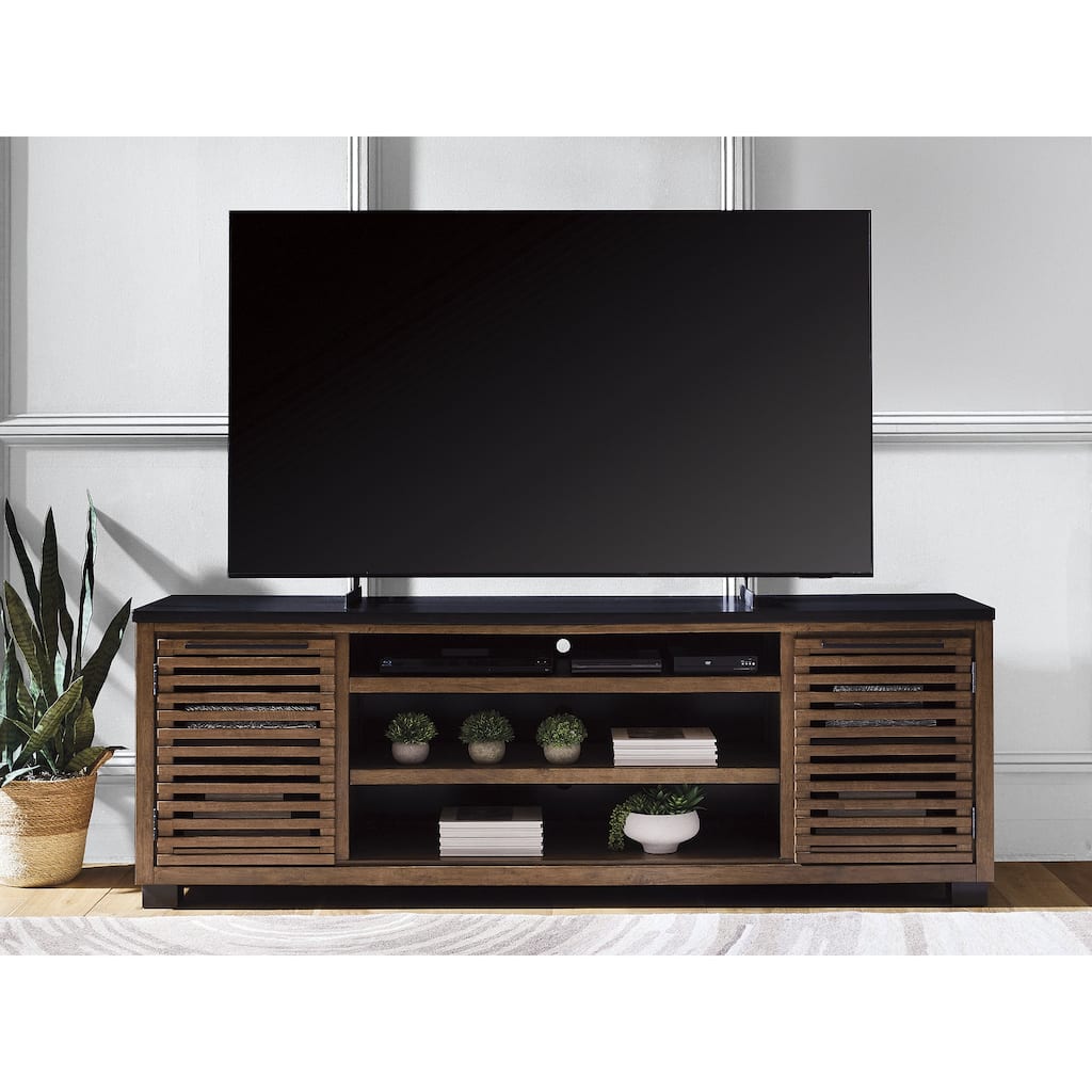 Signature Design by Ashley Kallari Warm Brown/Black 84" TV Stand for TVs up to 96" - 83"W x 20"D x 29"H