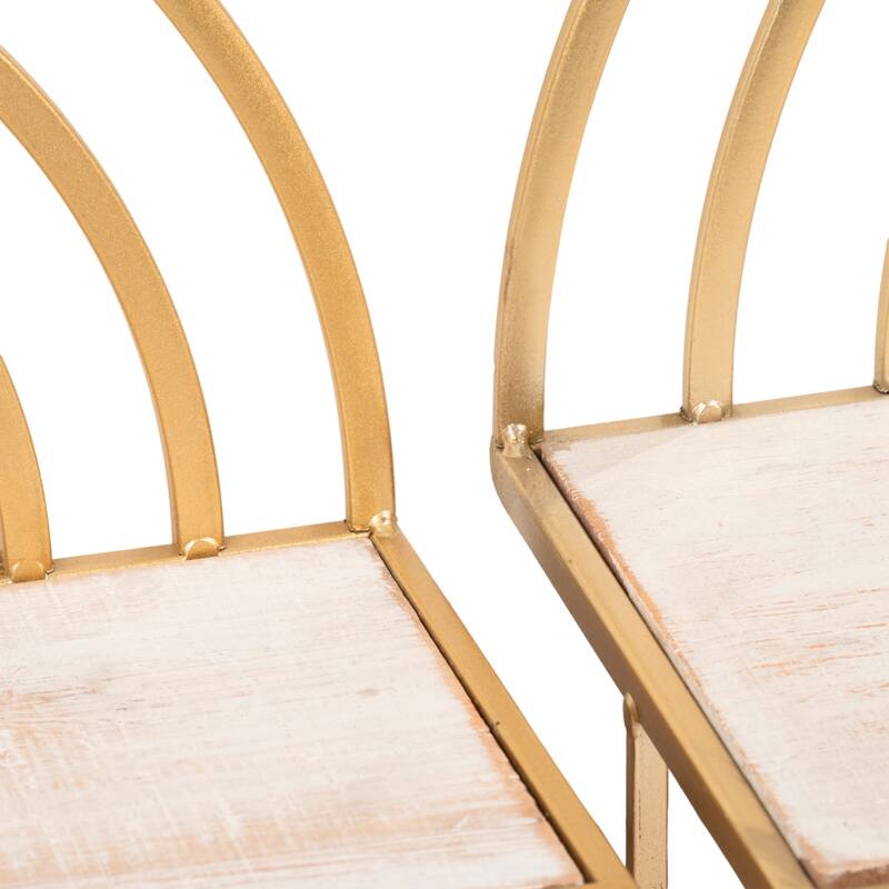 Metal Wood Rainbow Wall Sheves - Set of 2 - 20.0"