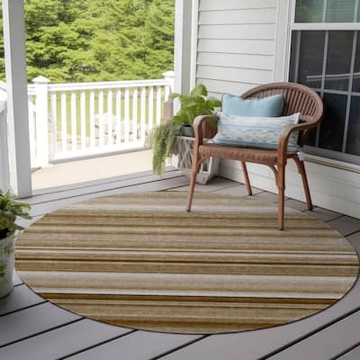 Machine Washable Indoor/ Outdoor Chantille Multi Stripe Rug