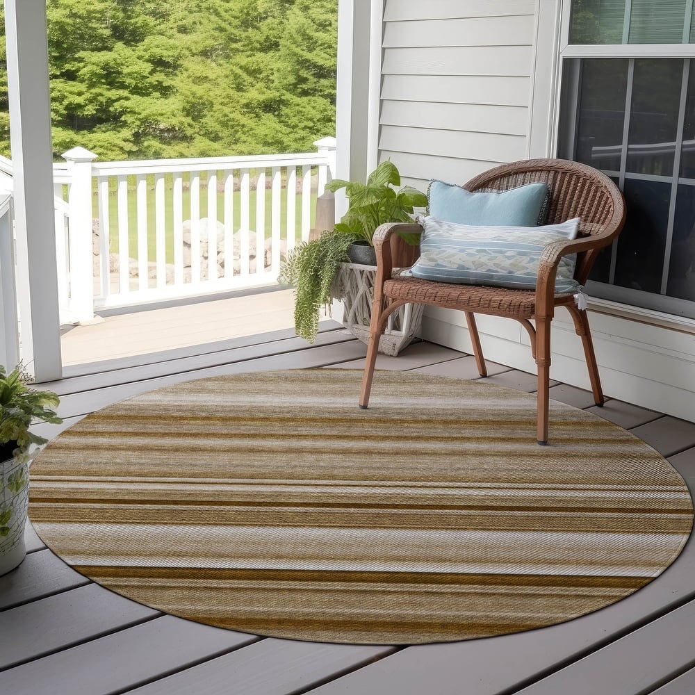 Machine Washable Indoor/ Outdoor Chantille Multi Stripe Rug