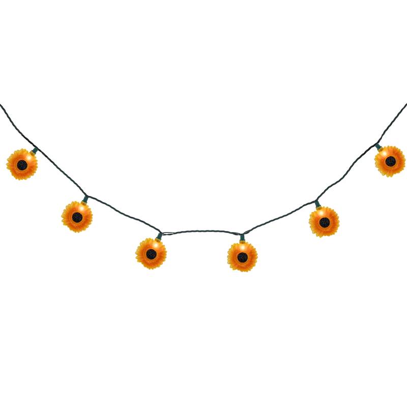 Sunflower Patio Light Set - 6' Green Wire - 10ct - 102"