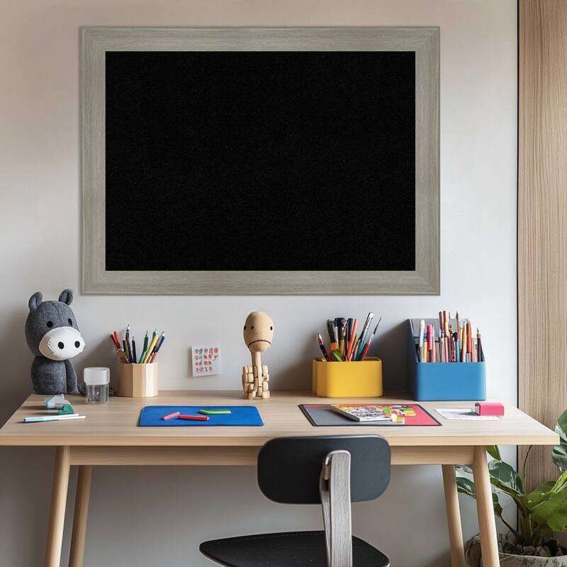 Grand Greywash Narrow Framed Cork Board - Bulletin Board, Organization Board, Pin Board