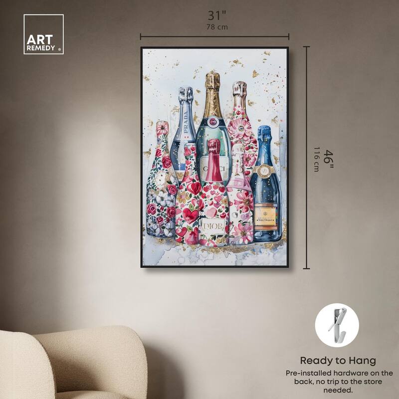 Intricate Floral Champagne Canvas by Art Remedy