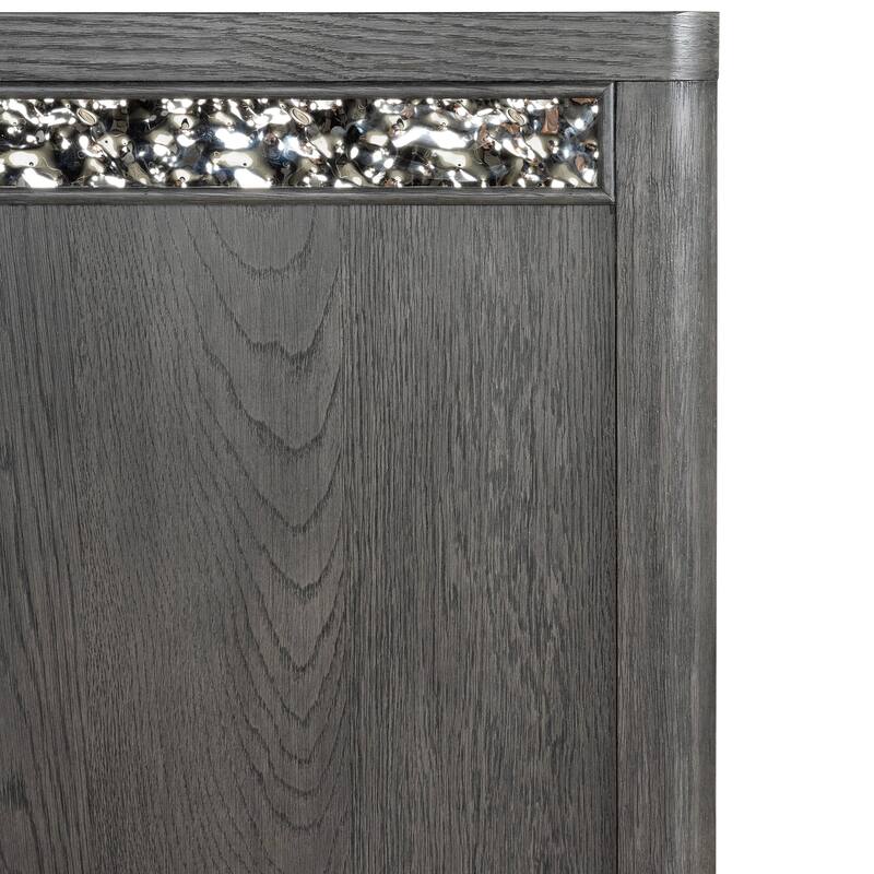 Furniture of America Piez Modern 3-Piece Ash Grey Wood Platform Bedroom Set with 2-Drawer Nightstand