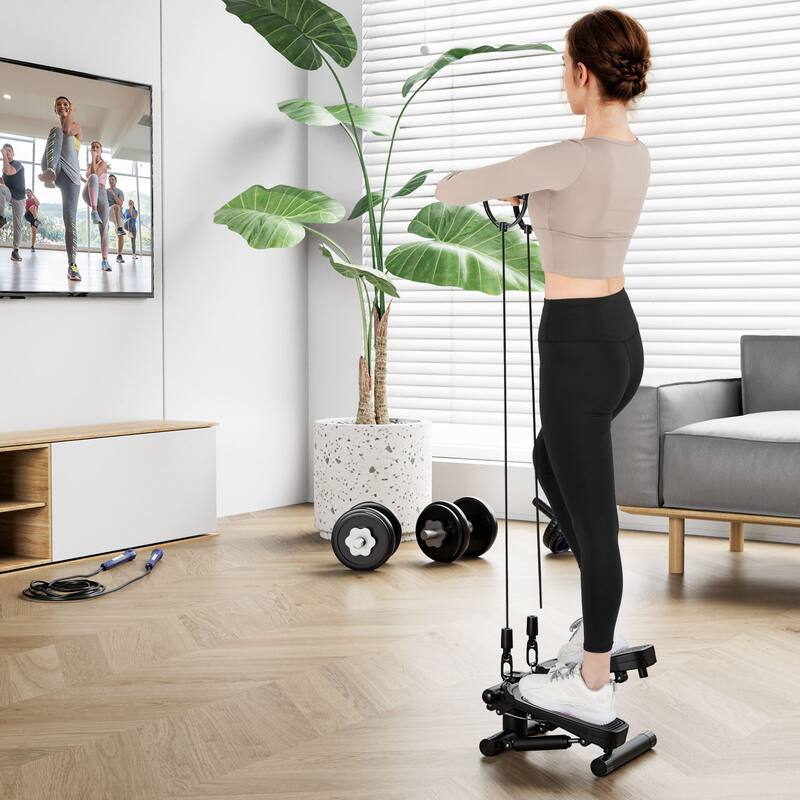 Goplus Mini Stepper for Exercise at Home with Resistance Bands - See Details