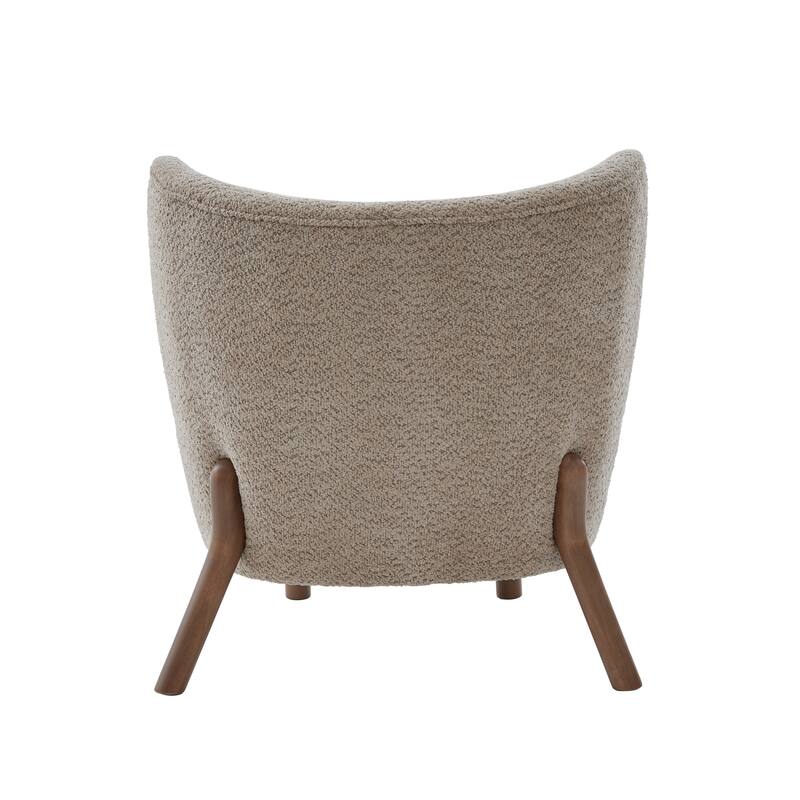 Scott Living - Aurora Modern Upholstered Accent Chair with High-Resilience Seat Cushion, Sculptural Backrest & Solid Wood Legs