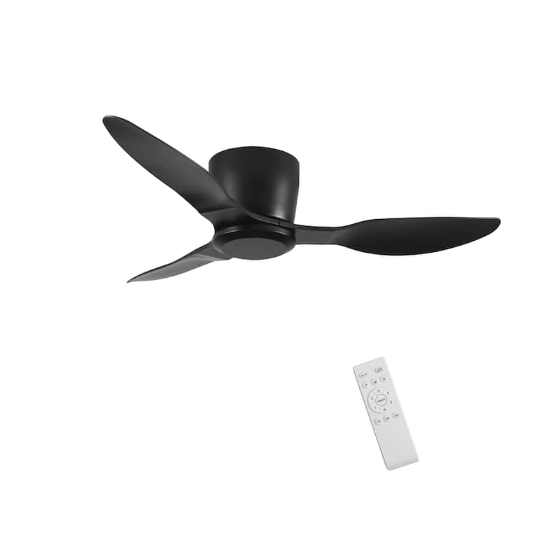 Sofucor 40/42/52 Inch Flush Mount Low Profile Ceiling Fans with Lights and Remote,3 ABS Blades,for Bedroom Patio