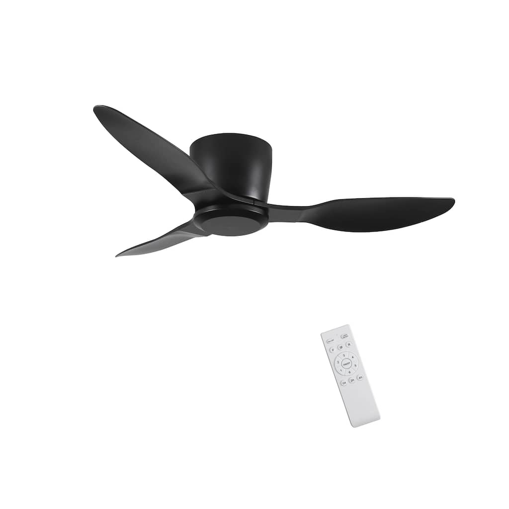 Sofucor 40/42/52 Inch Flush Mount Low Profile Ceiling Fans with Lights and Remote,3 ABS Blades,for Bedroom Patio