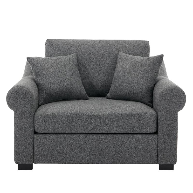 Chenille Oversized Armchair with Wide Roll Arms by Harper&Bright Designs