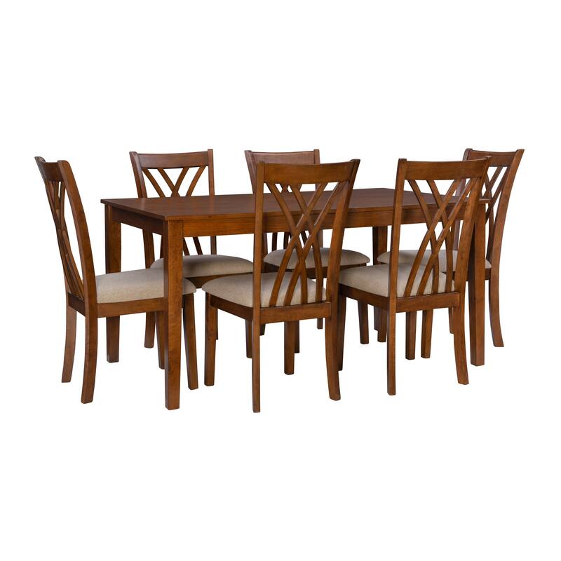 Linon Castine 7-Piece Farmhouse Dining Set