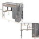 preview thumbnail 4 of 33, Twin size Loft Bed with Bookshelf,Drawers,Desk,and Wardrobe