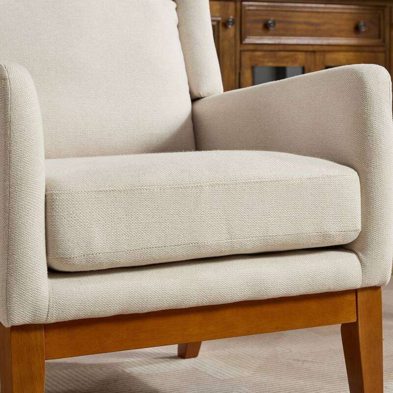 26.18" Wide Modern Accent Chair, High Back Reading Chair ,Upholstered Armchair Club Chair with Wood Legs for Living Room,Bedroom