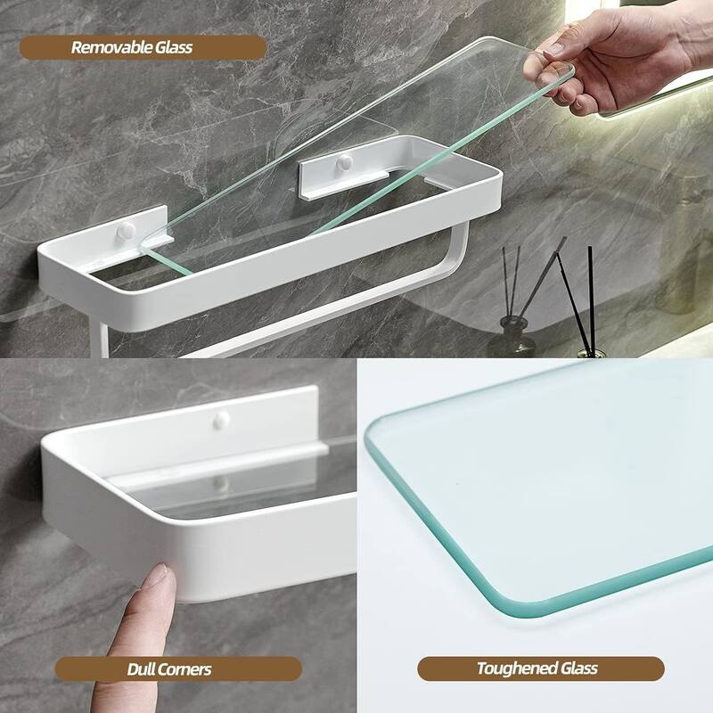 Wall Mounted Glass Shelves - 15.7 in * 4.68 in * 3.85 in