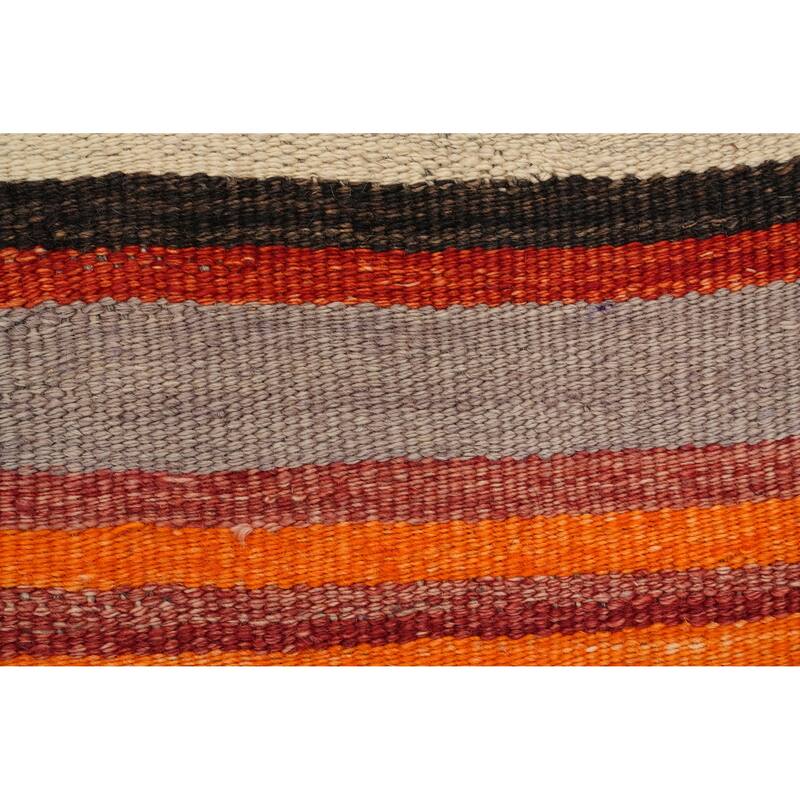 Hand Woven Oriental 100% Wool Carpet Southwestern Geometric Multi-Colored Kilim Area Rug - 8' 7'' X 5' 1''