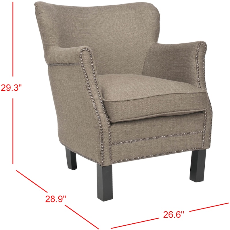 SAFAVIEH Corie Brown Club Chair - 26.6" x 28.9" x 29.3" - 27Wx29Dx29H