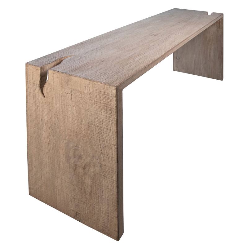 Evie Reclaimed Pine Waterfall Console Table, Espresso