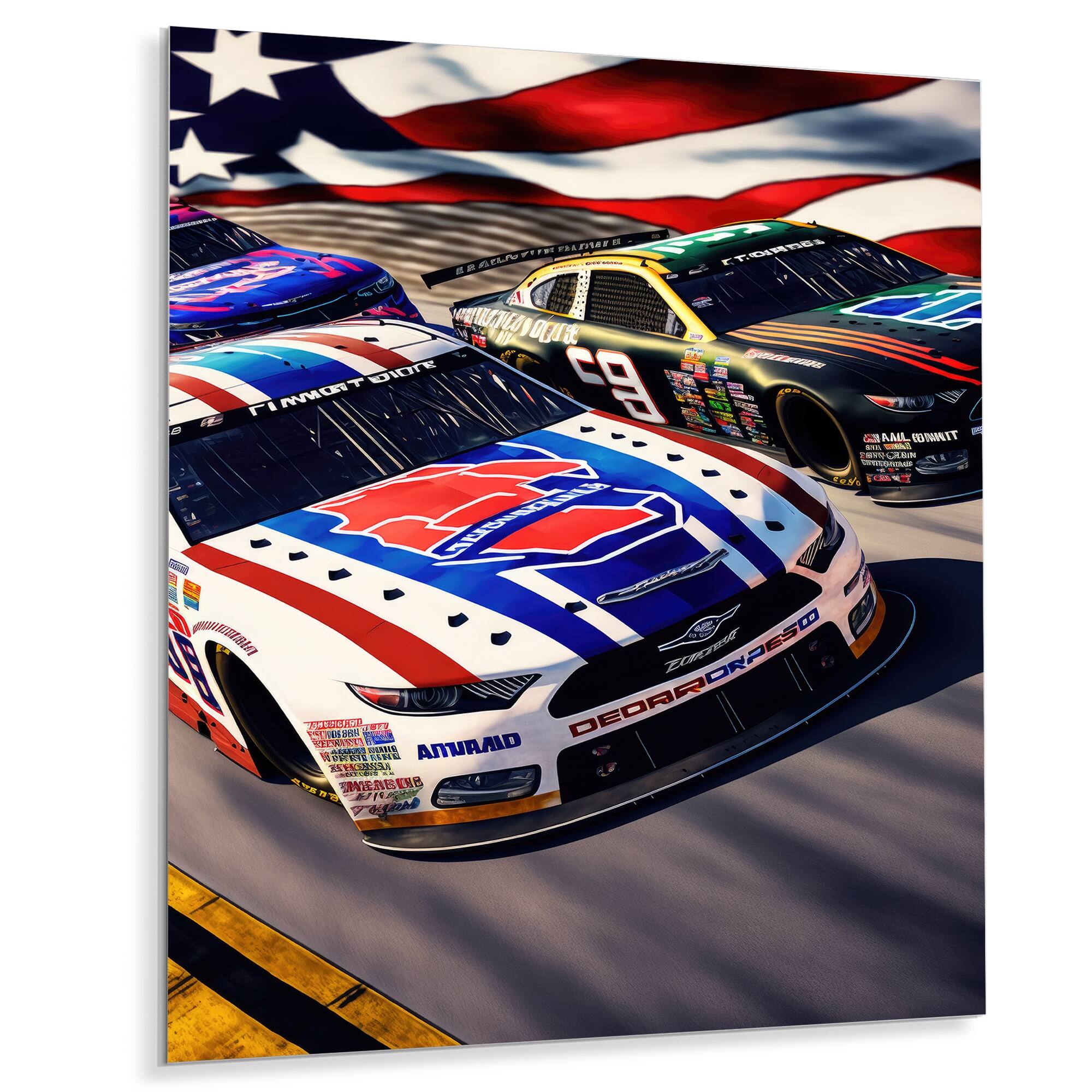 Designart 'American Stock Car Racing II' Cars Race Car Nascar Metal