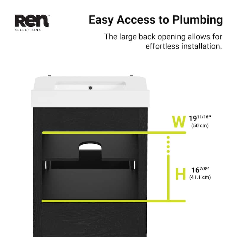 REN Selections Dario Freestanding Bathroom Vanity with Single Sink, Engineered Marble Countertop with Backsplash Included