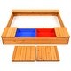 preview thumbnail 9 of 9, Costway Kids Cedar Sandbox w/ Storage Boxes & Bench Seats Children