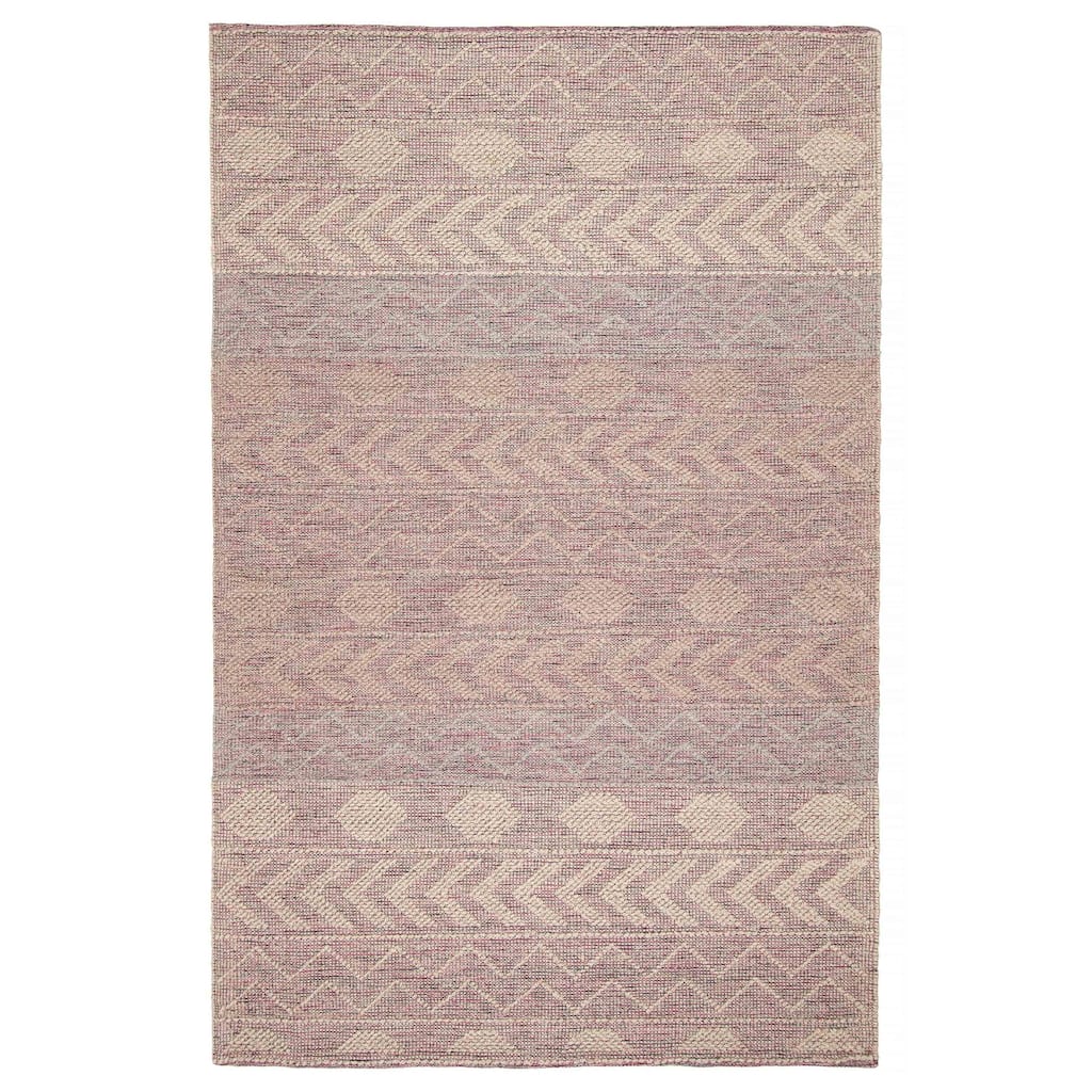 ECARPETGALLERY Braid weave Sienna Pink Wool Rug - 6'0 x 9'7
