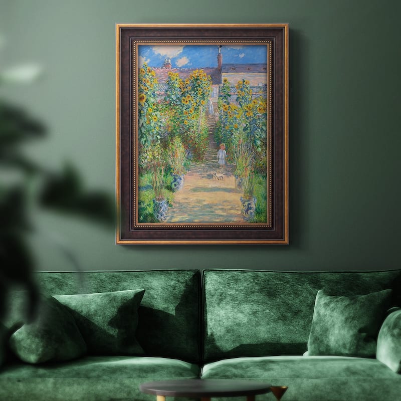 The Artist's Garden at Vetheuil  Premium Framed Canvas- Ready to Hang