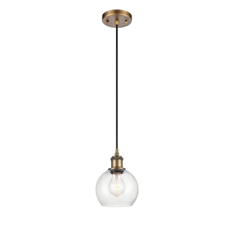 Innovations Lighting Ballston Athens 1 Light 6" Cord Hung Mini Pendant - Brushed Brass/Seedy