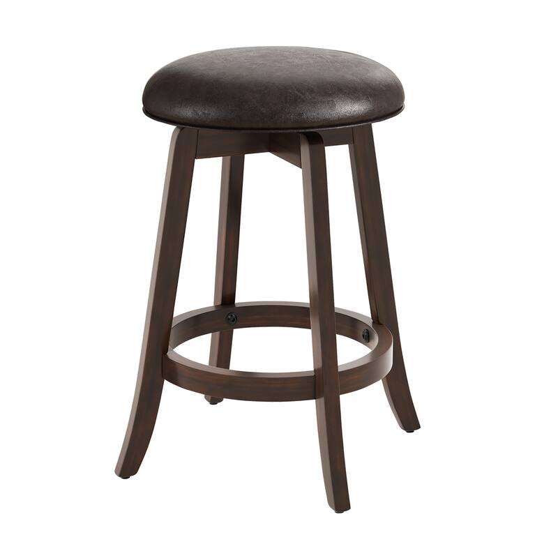 Gymax 24'' Counter Height Stools Set of 2 w/ Swivel Round Seat &