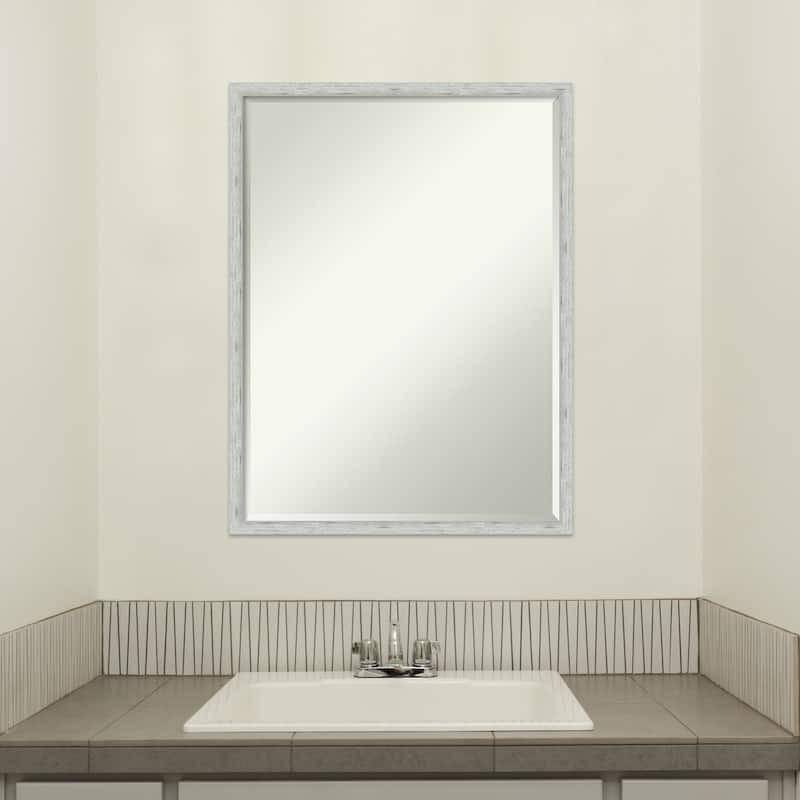 Imprint Half-Inch-Bevel Wood Framed Bathroom Vanity Wall Mirror - Glass Size 18x24