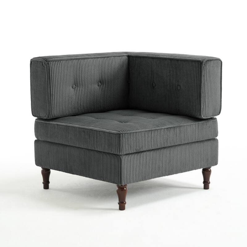 UIXE Corduroy Modular Corner Sofa Lounge Corner Arm Chair