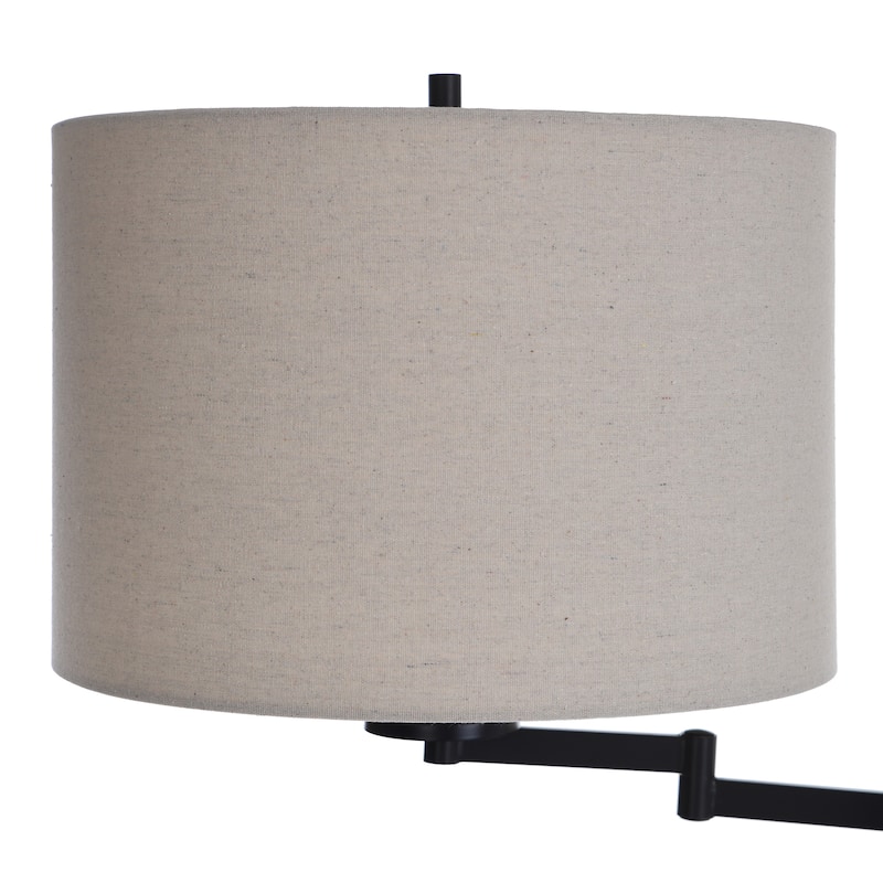 StyleCraft Madison Bronze Floor Lamp - Beige Hardback Fabric Shade