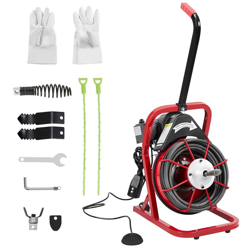 Portable Drain Cleaner Machine, Sewer Snake Machine - K-300K 75FT 3/8inch