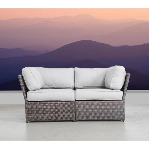 LSI 66 Wide Outdoor Wicker Loveseat with Cushions On Sale