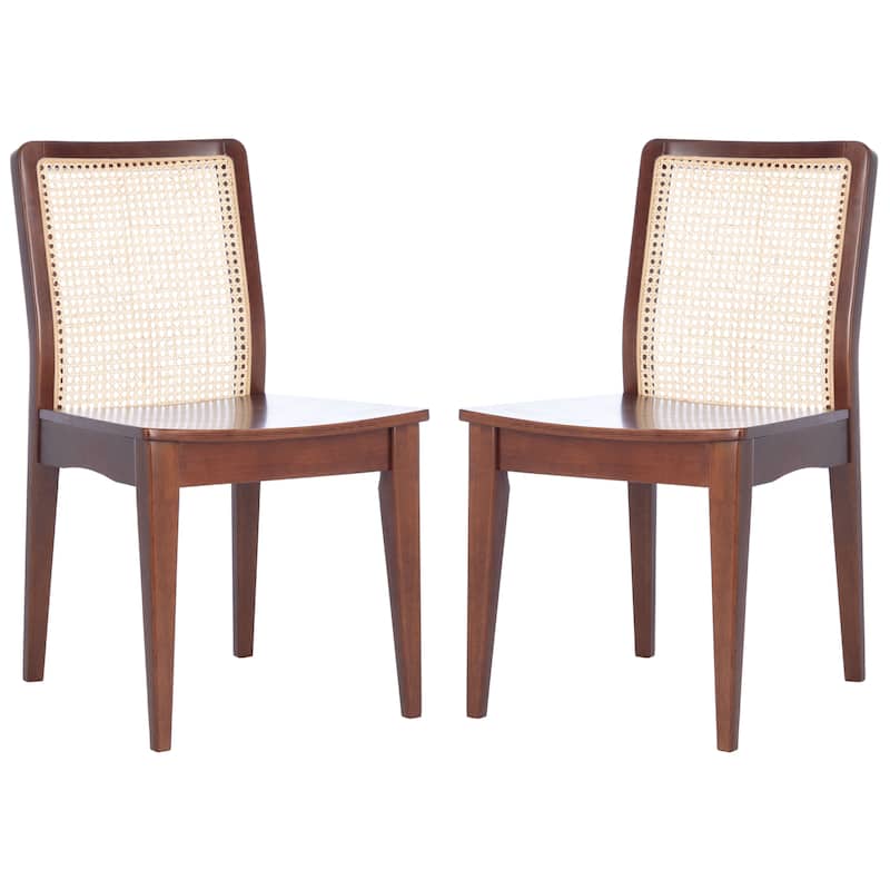 SAFAVIEH Lurline Coastal Rattan Dining Chair (Set of 2) - 18.9" W x 22.3" L x 33.9" H - 19Wx22Dx34H