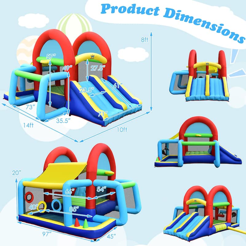 Gymax Inflatable Bounce House Kids Bouncy Jumping Castle w/ Dual