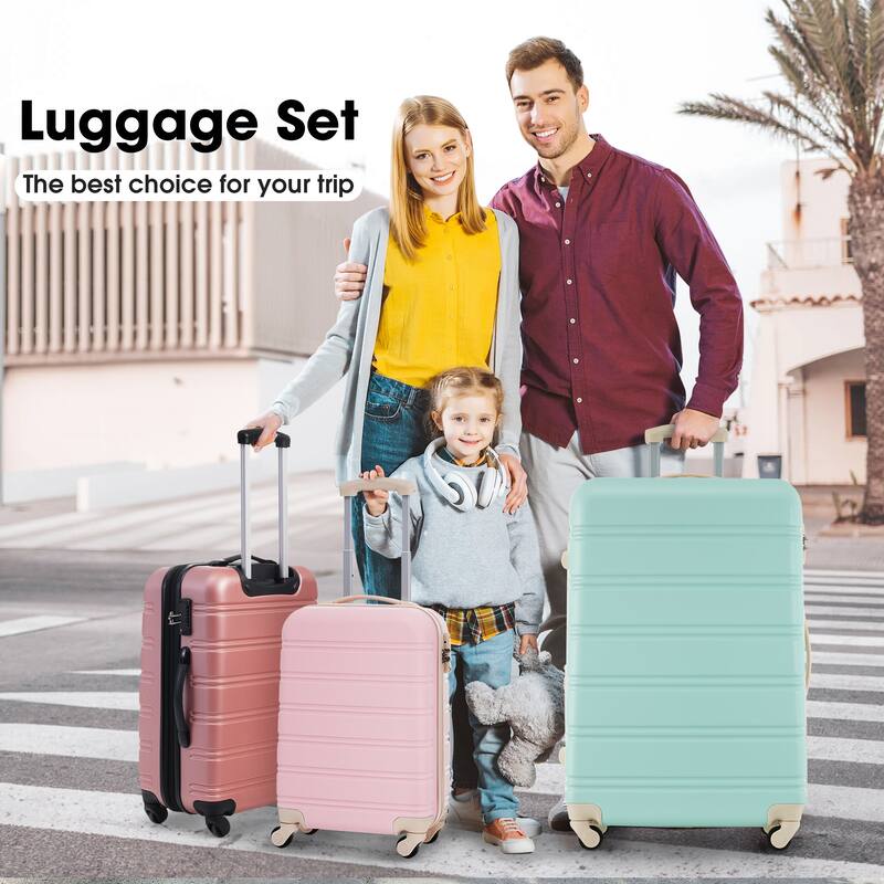 4-Piece, Modern Luggage Sets, Hard-shell Luggage Expandable Swivel Wheels Luggage with TSA Lock, for Boarding Travel