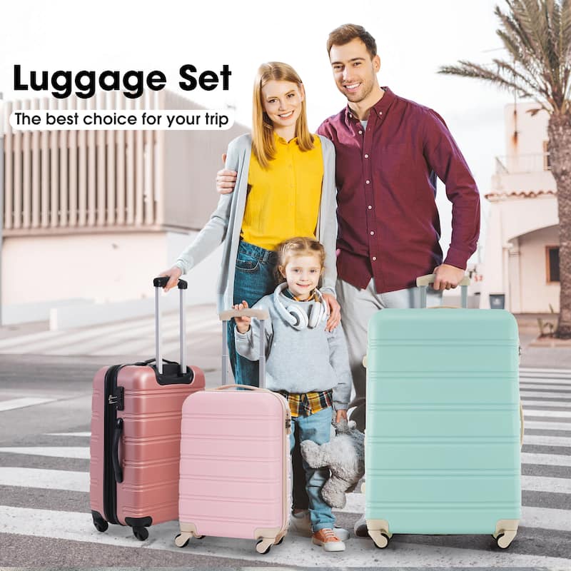 Hardshell Luggage Sets 4 pcs + Bag Spinner Suitcase with TSA Lock Lightweight-16"+20"+24"+28" Luggages