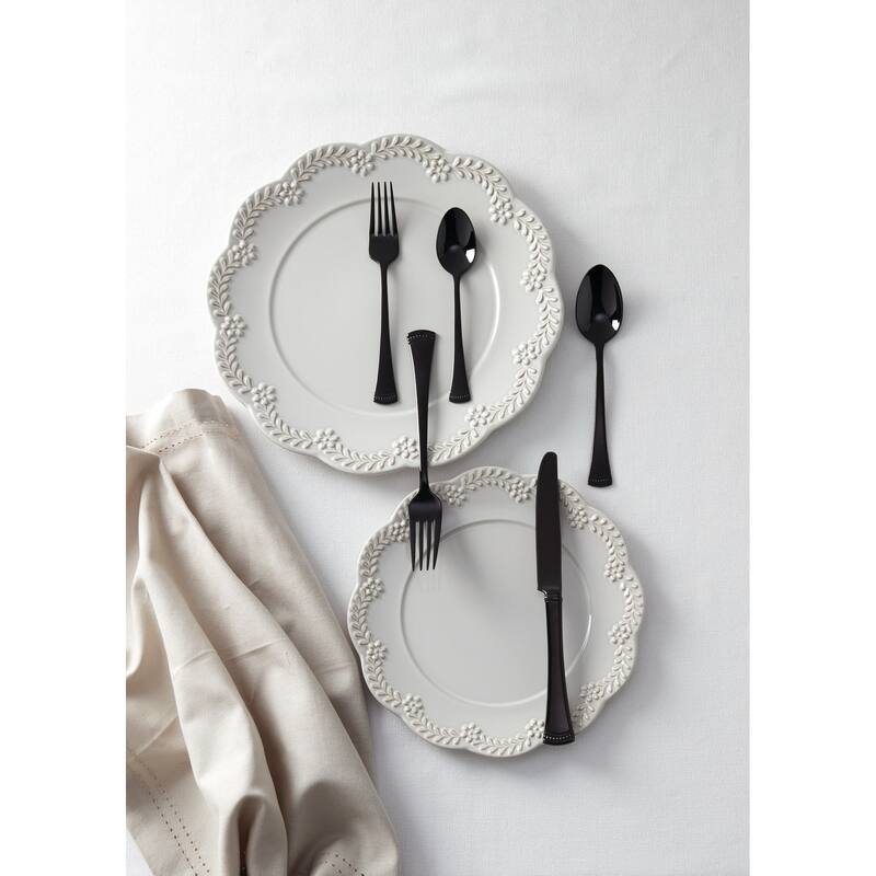 Portola Black 20-Piece Flatware Set