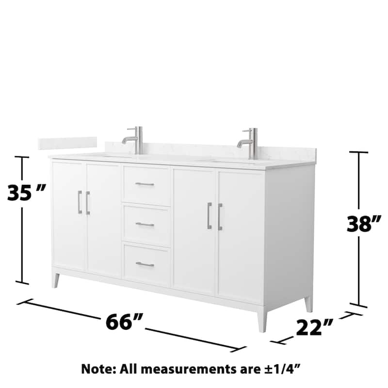 Elan 66-inch Double Vanity, Cultured Marble Top
