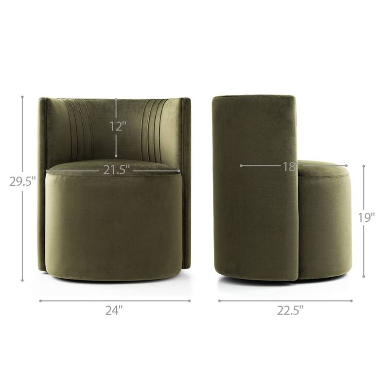 Velvet Swivel Rolling Accent Chairs with Casters