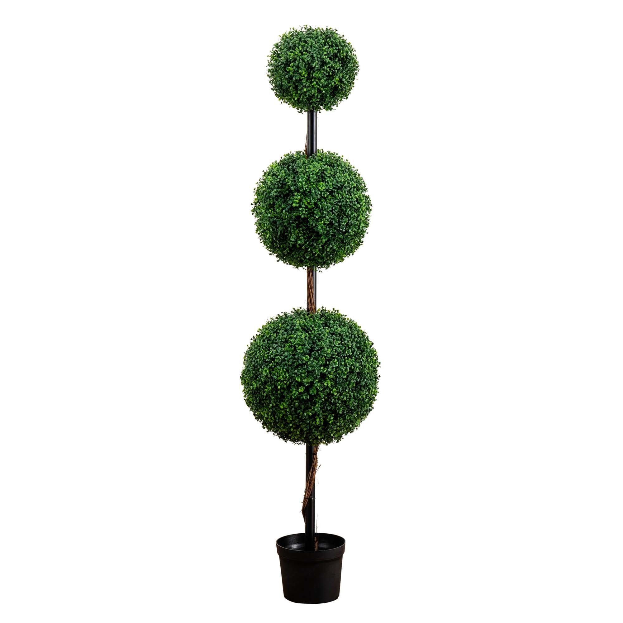 6' Artificial Triple Ball Boxwood Topiary Tree (Indoor/Outdoor) - Green