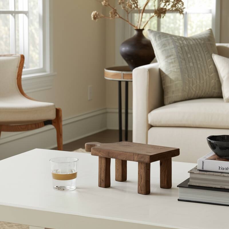 Reclaim Wood Riser Tray With Handle - Brown, 16" - 16.0" - Brown - 16.0"