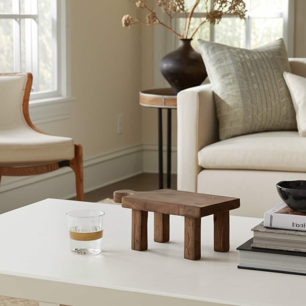 Reclaim Wood Riser Tray With Handle - Brown, 16" - 16.0"